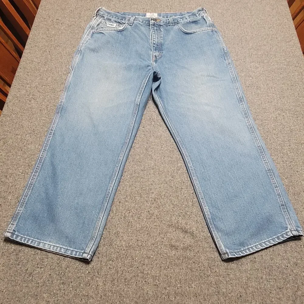 Tyndale Jeans Men 38x26*Flame Resistant FR Workwear Relaxed Broken In FRMC Denim